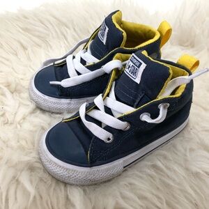 Converse Chuck Taylor All Star Mid Top Toddler Sneakers, Size 6C, Blue/yellow